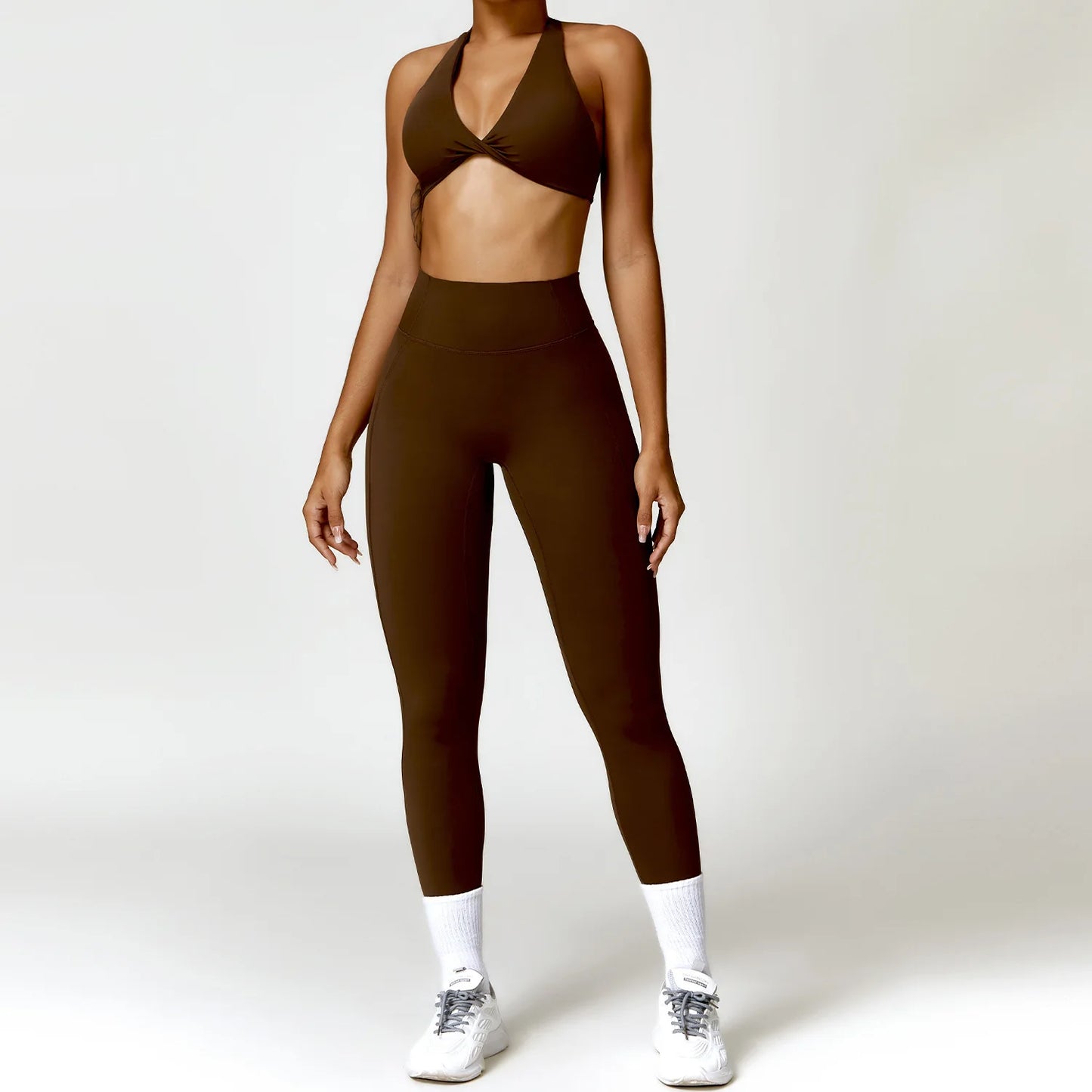 Ensemble yoga femme 2 pièces – Sans couture, maintien sculptant & taille haute
