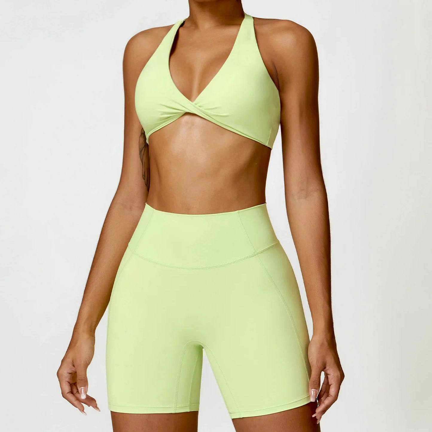 Ensemble yoga femme 2 pièces – Sans couture, maintien sculptant & taille haute