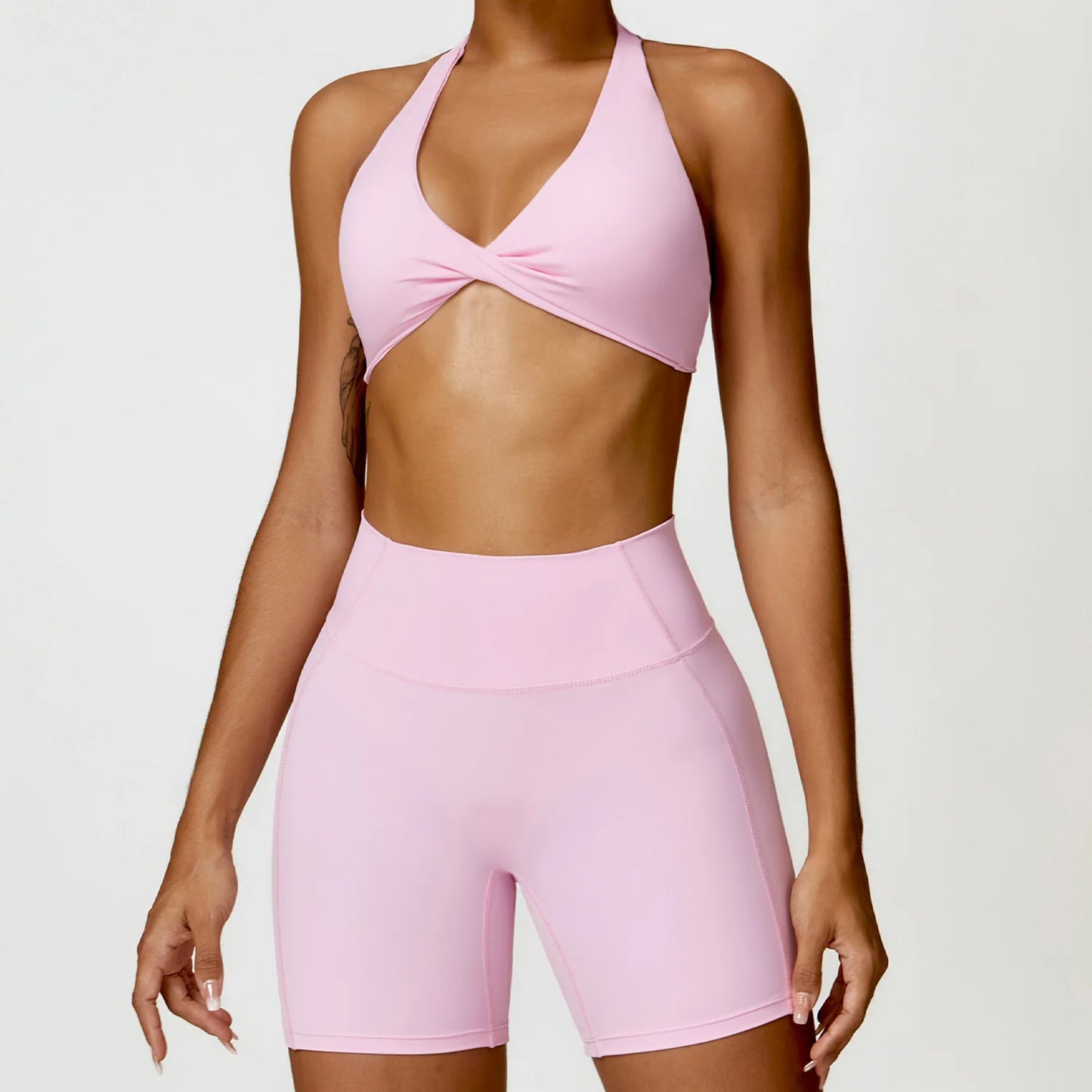 Ensemble yoga femme 2 pièces – Sans couture, maintien sculptant & taille haute