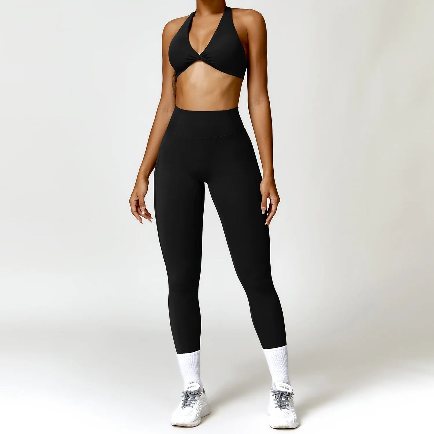 Ensemble yoga femme 2 pièces – Sans couture, maintien sculptant & taille haute