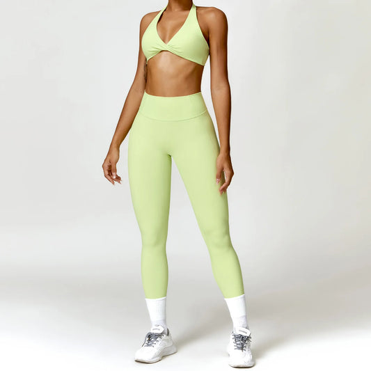 Ensemble yoga femme 2 pièces – Sans couture, maintien sculptant & taille haute